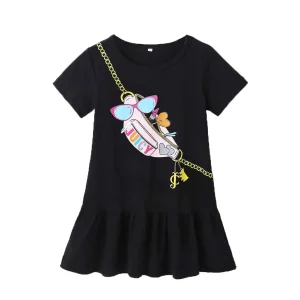 Baby  Short Sleeves Ruffled T-Shirt Dresses