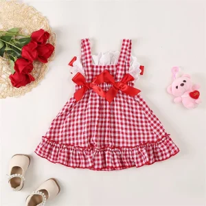 Girl Print Ruffle Sleeve Romper Bowknot Headband